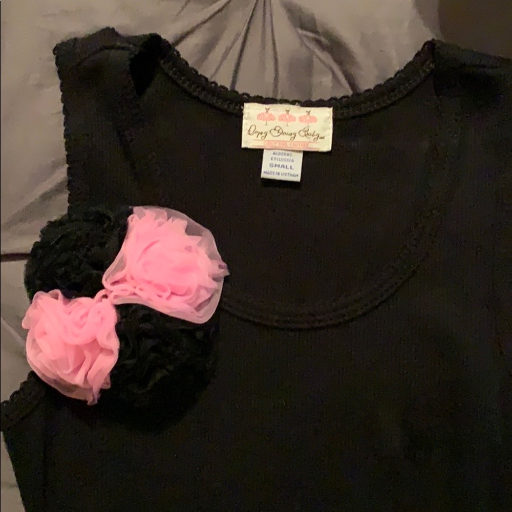 Black decorated tank top.